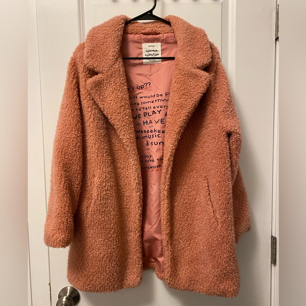 Zara Plush Pink Coat